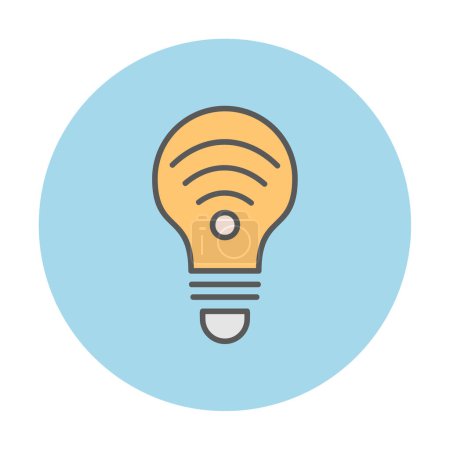 Téléchargez les illustrations : Ampoule web icône illustration simple. Ampoule intelligente - en licence libre de droit