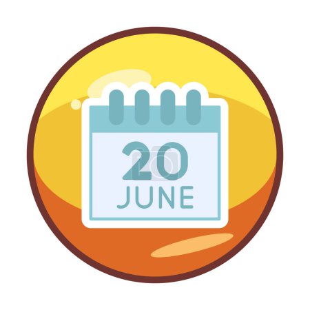 Ilustración de Calendario icono de diseño, vector de ilustración, Día Mundial del Refugiado fecha - Imagen libre de derechos