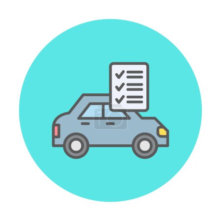 Téléchargez les illustrations : Icône de liste de contrôle de voiture, illustration vectorielle d'entretien de voiture - en licence libre de droit