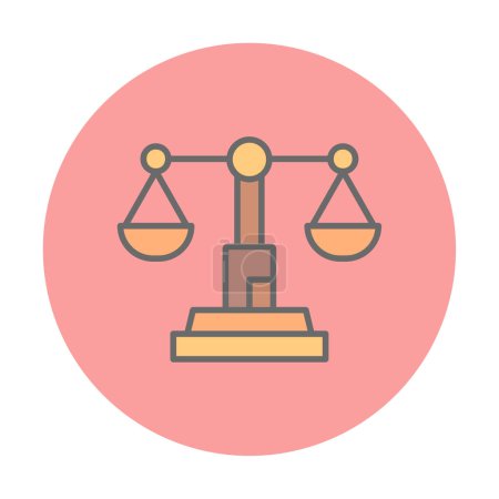 Ilustración de Escala de justicia web simple icono vector ilustración - Imagen libre de derechos