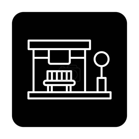 Illustration for Bus Stop vector flat icon icon - Royalty Free Image