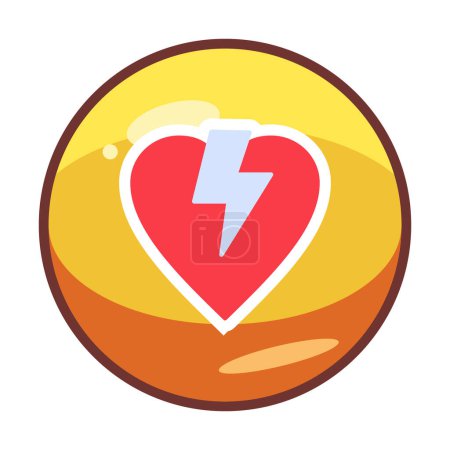 plano Corazón roto icono vector ilustración