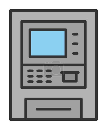 Téléchargez les illustrations : Illustration vectorielle icône ATM - en licence libre de droit