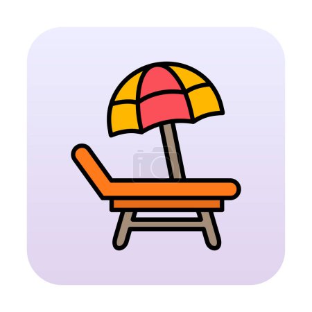 Téléchargez les illustrations : Icône web Beach Chair, illustration vectorielle - en licence libre de droit