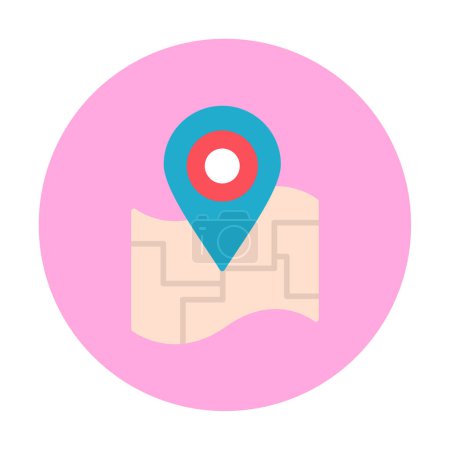 Illustration for Map icon with location pin, vector illustration - Royalty Free Image