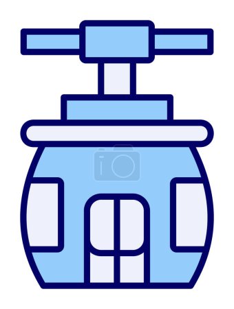 Illustration for Cableway  icon, outline style  vector illustration  design - Royalty Free Image