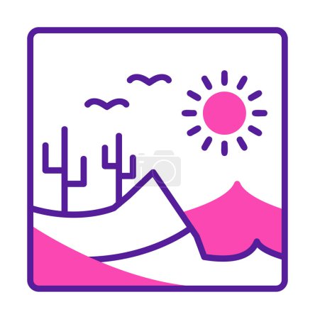 Ilustración de Desierto icono de paisaje vector ilustración diseño - Imagen libre de derechos