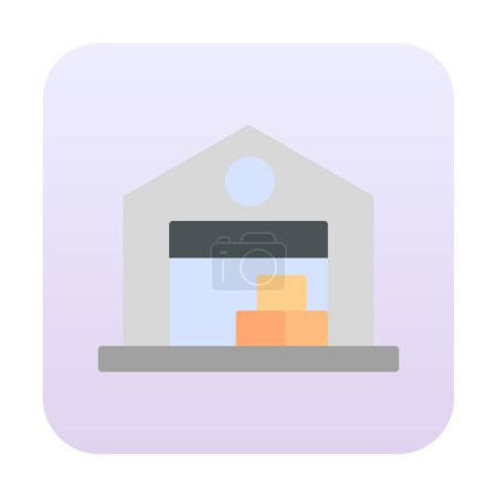 Illustration for Warehouse with boxes icon, vector  illustration - Royalty Free Image