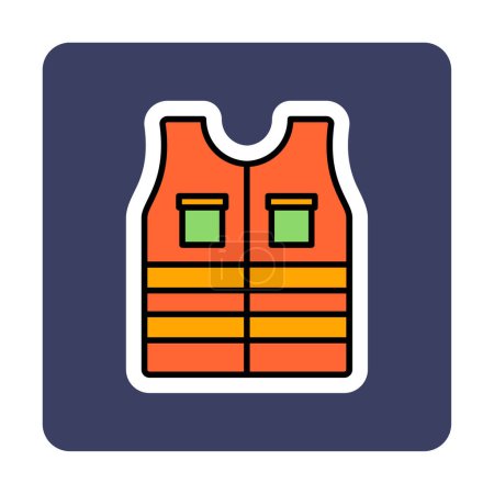 Téléchargez les illustrations : Veste de sécurité icône web, illustration vectorielle - en licence libre de droit