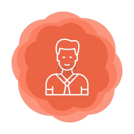 Illustration for Manager line icon. Man in tie.  vector illustration - Royalty Free Image
