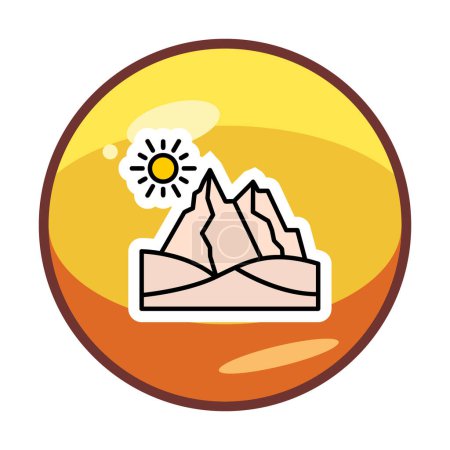 Illustration for Desert mountain landscape icon vector illustration design - Royalty Free Image