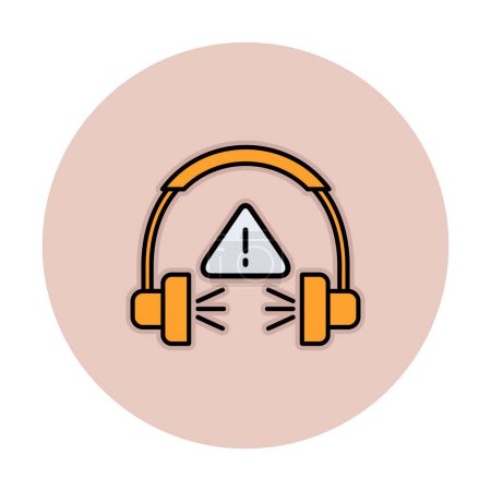 Téléchargez les illustrations : Illustration vectorielle de l'icône des écouteurs modernes. Concept de bruit élevé - en licence libre de droit