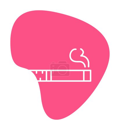 Ilustración de Cigarrillo con icono de humo, estilo de línea, ilustración vectorial - Imagen libre de derechos