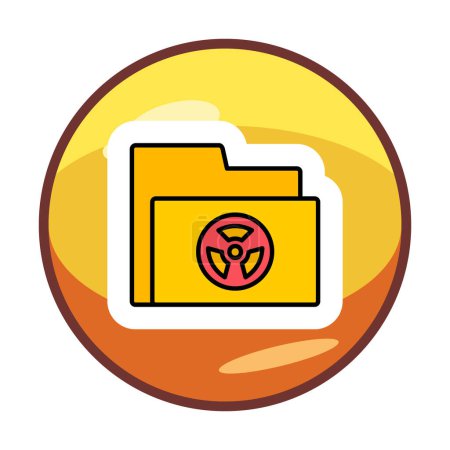 Illustration for Folder with Radioactive sign web icon, vector illustration - Royalty Free Image