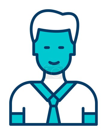 Téléchargez les illustrations : Icône de ligne du gestionnaire. Homme en cravate. illustration vectorielle - en licence libre de droit
