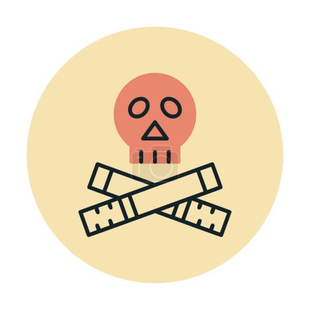 Téléchargez les illustrations : Icône du crâne fumer tue illustration vectorielle - en licence libre de droit