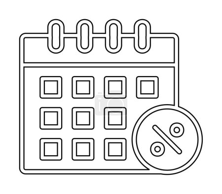 Téléchargez les illustrations : Icône du calendrier, illustration vectorielle design simple - en licence libre de droit