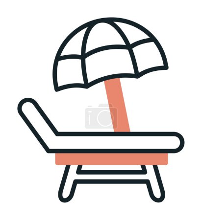 Illustration for Beach Chair web icon, vector illustration - Royalty Free Image
