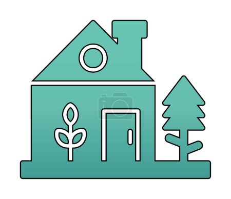 Illustration for Green house icon vector isolated on white background for your web and mobile app design, house logo concept - Royalty Free Image