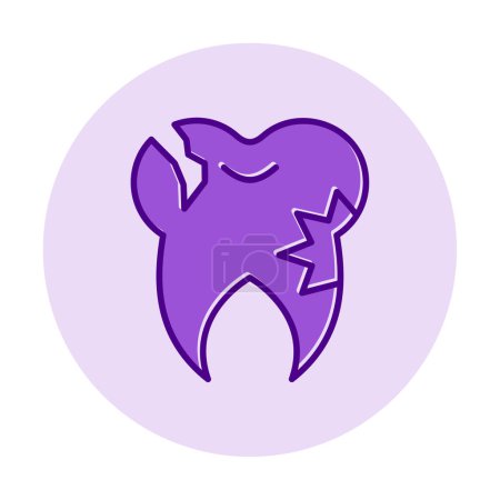 Téléchargez les illustrations : Illustration vectorielle d'icône de dent caries - en licence libre de droit