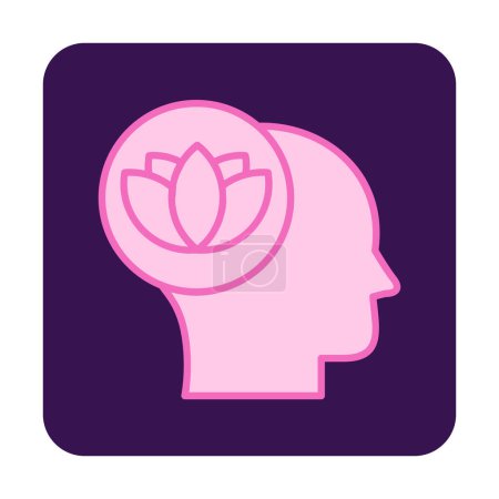 Illustration for Head with lotus flower icon, vector illustration simple design - Royalty Free Image