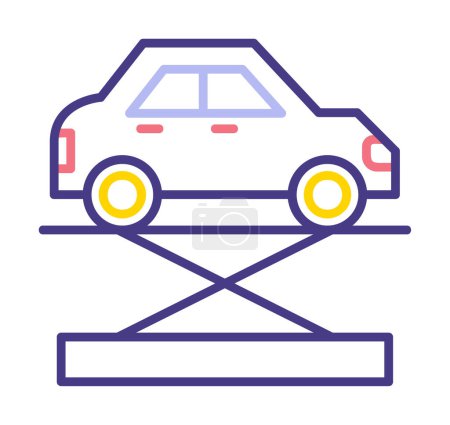 Illustration for Car jack and repair service, vector illustration - Royalty Free Image