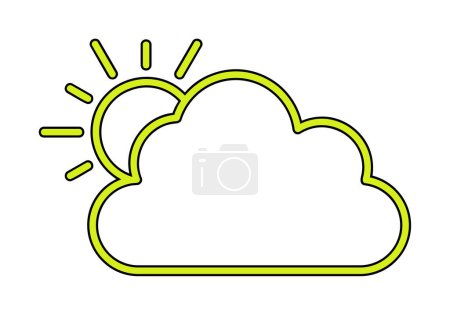Illustration for Sun with cloud icon. weather  vector illustration - Royalty Free Image