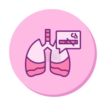 Téléchargez les illustrations : Poumons et icône anti-tabac, concept de cancer, illustration vectorielle - en licence libre de droit