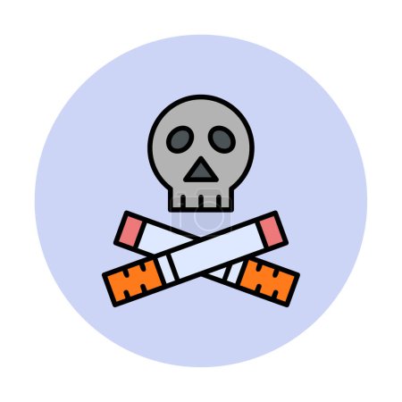 Téléchargez les illustrations : Icône du crâne fumer tue illustration vectorielle - en licence libre de droit