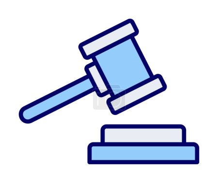 Téléchargez les illustrations : Plat justice droit icône vectoriel illustration - en licence libre de droit