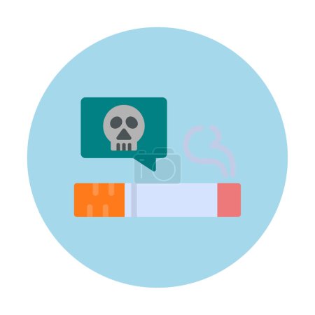 Illustration for Flat skull with cigarette icon. vector illustration - Royalty Free Image