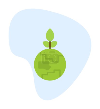 Téléchargez les illustrations : Planète Terre avec illustration vectorielle icône végétale - en licence libre de droit