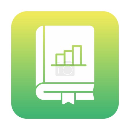 Illustration for Chart sign on book icon, vector illustration - Royalty Free Image