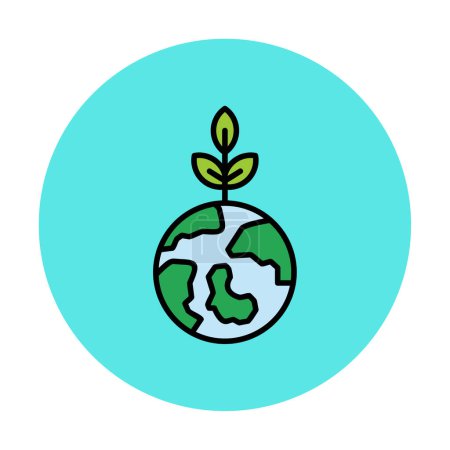 Illustration for Earth planet and leaves vector illustration design. Go Green concept - Royalty Free Image