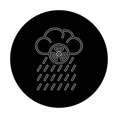 Illustration for Cloud rain icon in flat design. Acid Rain vector - Royalty Free Image