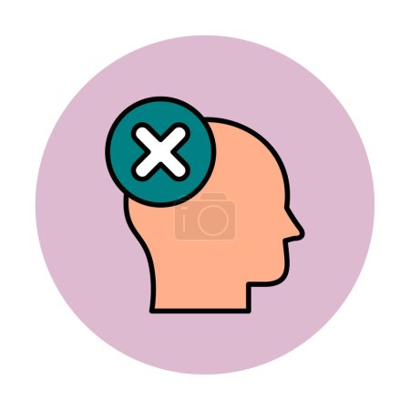 Illustration for Wrong Think vector flat icon - Royalty Free Image