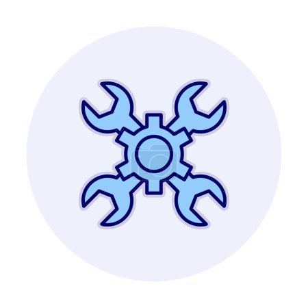 Illustration for Service and gear icon. vector graphic - Royalty Free Image