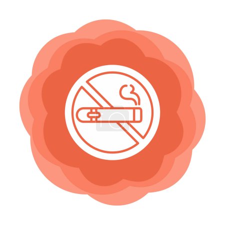 Téléchargez les illustrations : Interdit Cigare non fumeur icône vectoriel illustration design - en licence libre de droit