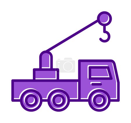 Téléchargez les illustrations : Grue de levage illustration vectorielle icône camion - en licence libre de droit