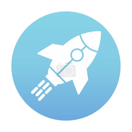 Ilustración de Concepto de lanzamiento de empresas, icono de cohete, diseño plano - Imagen libre de derechos