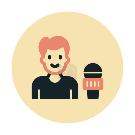 Illustration for News Reporter. web icon simple illustration - Royalty Free Image