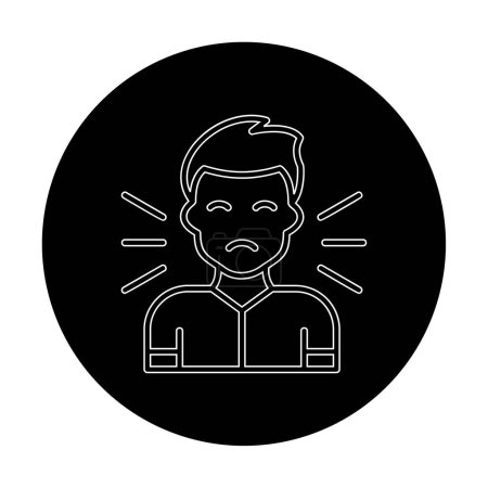 Téléchargez les illustrations : Homme effrayé icône plate, concept de peur, illustration vectorielle - en licence libre de droit