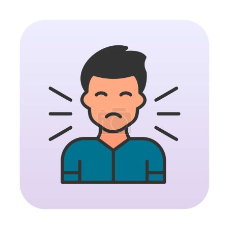 Illustration for Scared man flat icon, fear concept, vector illustration - Royalty Free Image