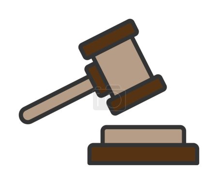 Téléchargez les illustrations : Plat justice droit icône vectoriel illustration - en licence libre de droit