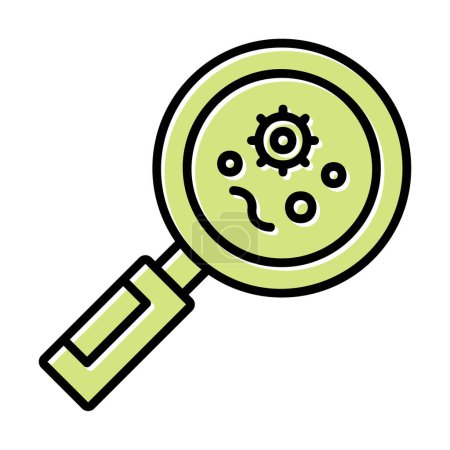 Illustration for Bacteria Inspection with magnifier glass icon, vector illustration - Royalty Free Image