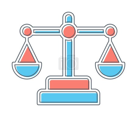 Téléchargez les illustrations : Échelle de justice et illustration vectorielle d'équilibre - en licence libre de droit