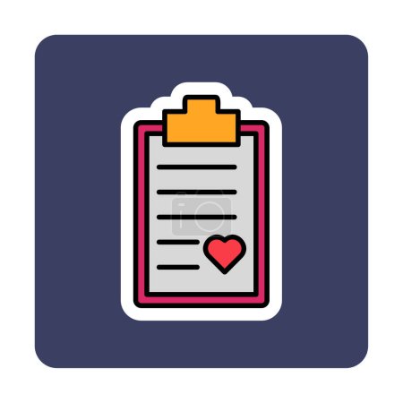 Téléchargez les illustrations : Rapport médical avec illustration vectorielle d'icône cardiaque - en licence libre de droit