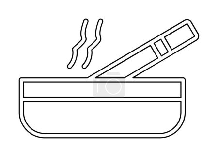 Téléchargez les illustrations : Cigarette en cendres icône de plateau illustration vectorielle - en licence libre de droit