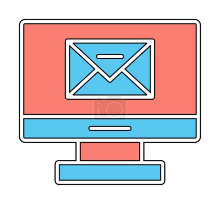Illustration for Flat computer email message icon - Royalty Free Image