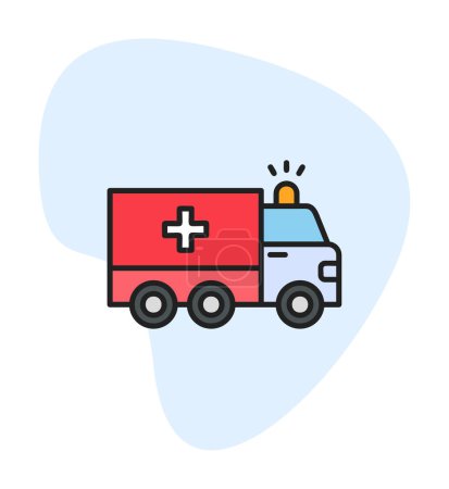 Téléchargez les illustrations : Illustration simple d'icône de vecteur de voiture d'ambulance - en licence libre de droit
